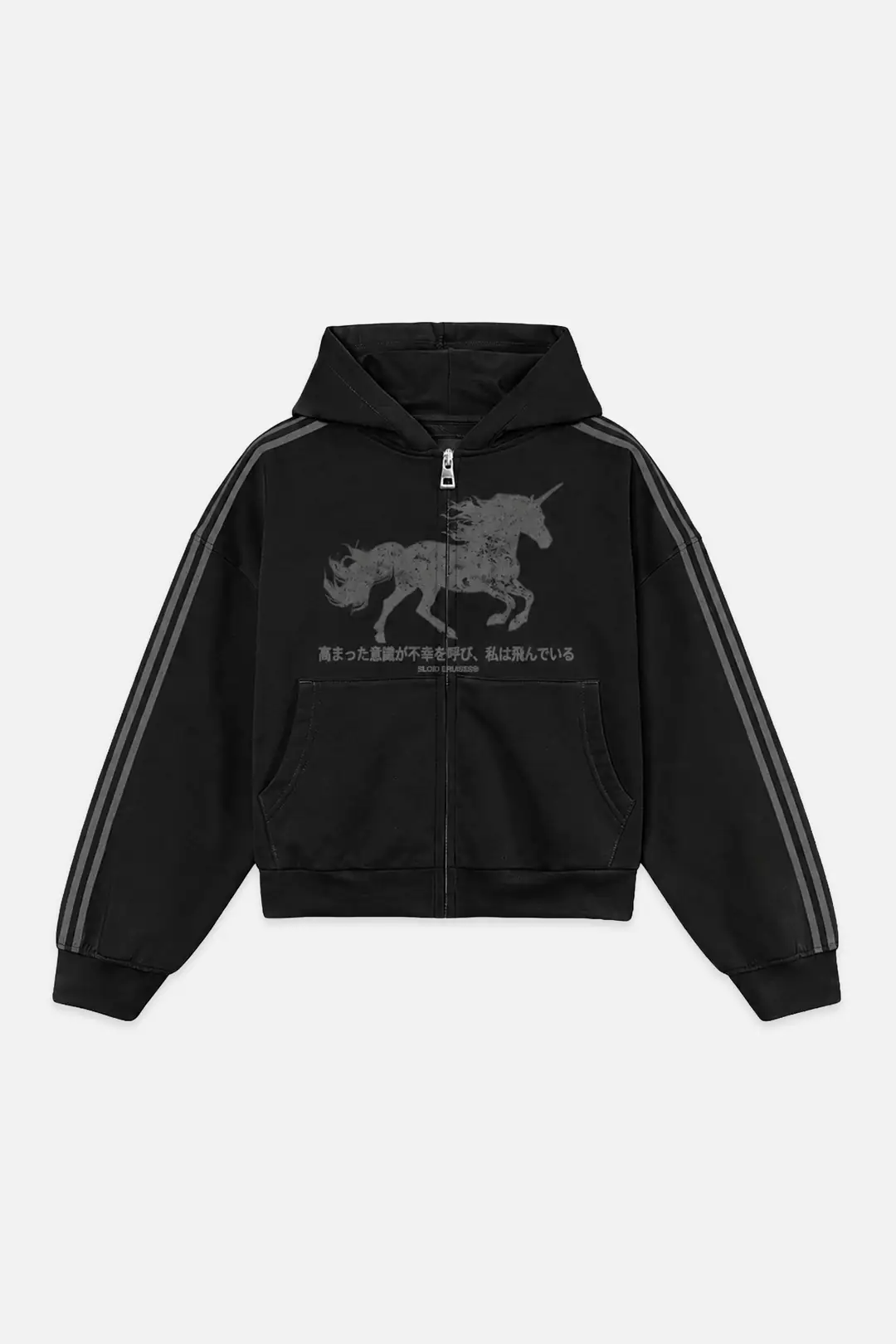 KISEKI BLACK STRIPED ZIP-UP