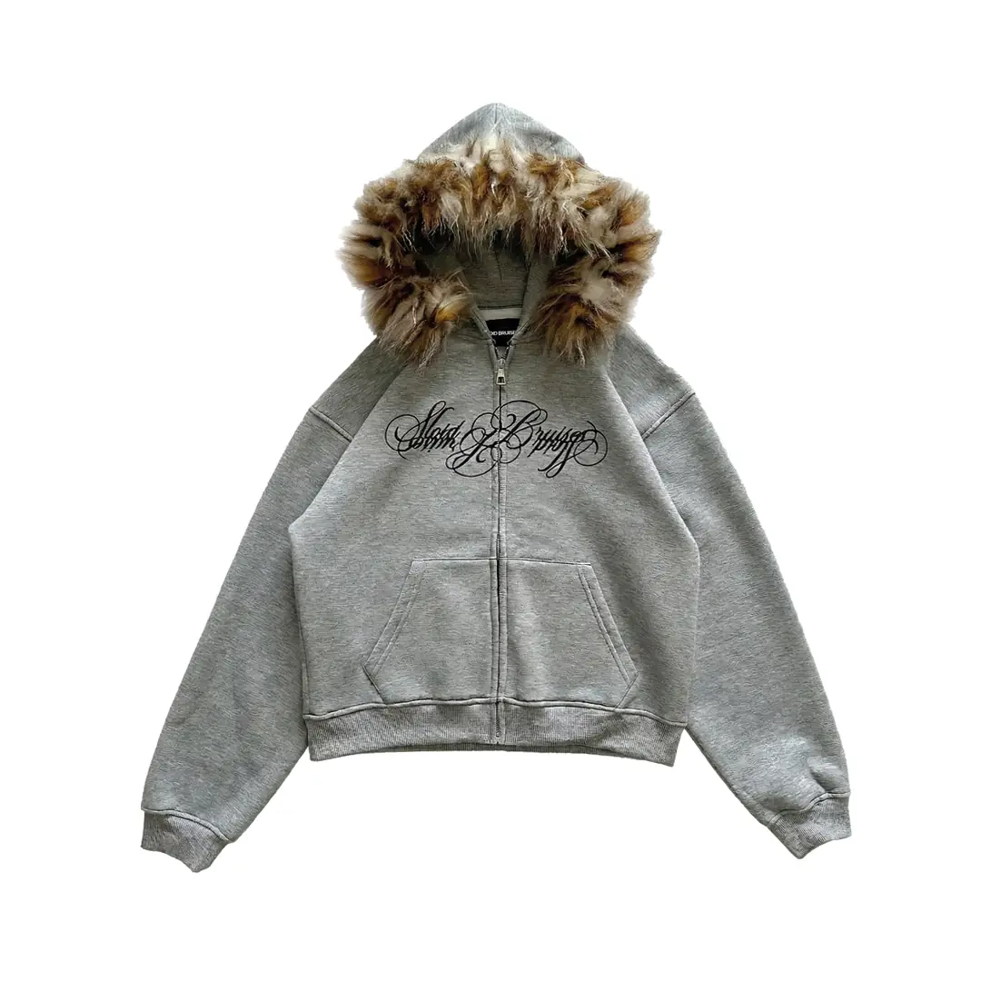 IVRESSE GREY FUR ZIP
